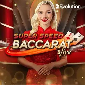 Super Speed Baccarat online game logo by Evolution on circuscasino-be.com